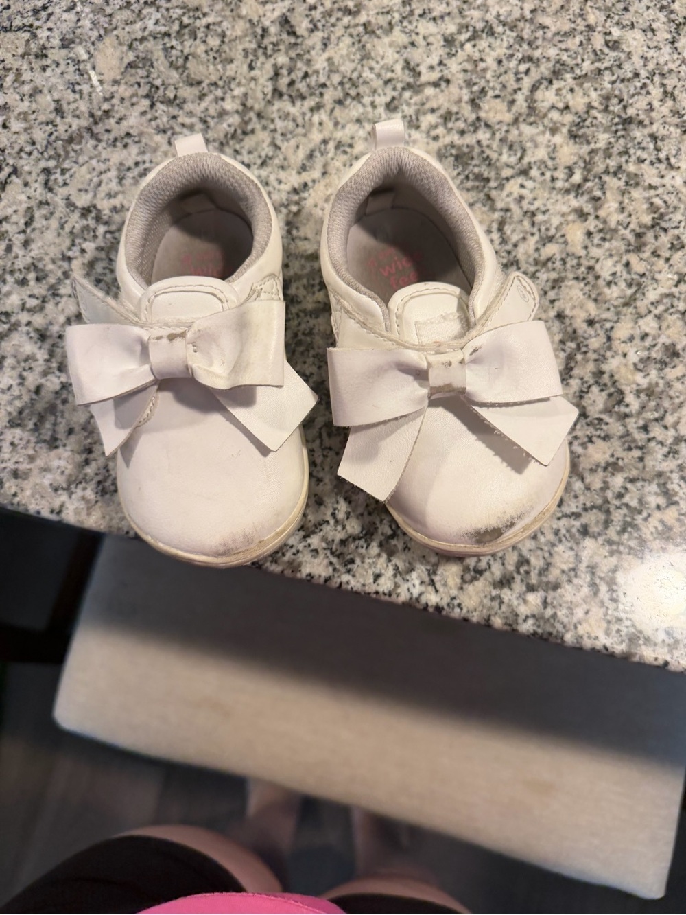 Stride Rite White Girl's Bow Slip-On Shoes